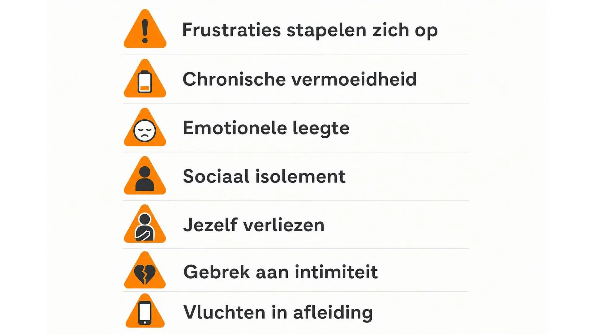 Zeven veelvoorkomende signalen van een relatie burn-out op een rij