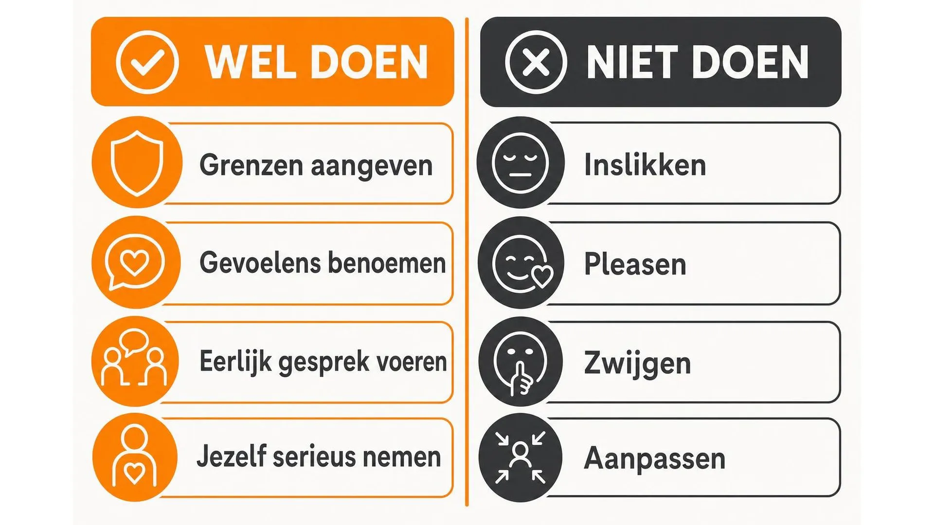 Vergelijking tussen gezond omgaan met conflicten en conflictvermijding
