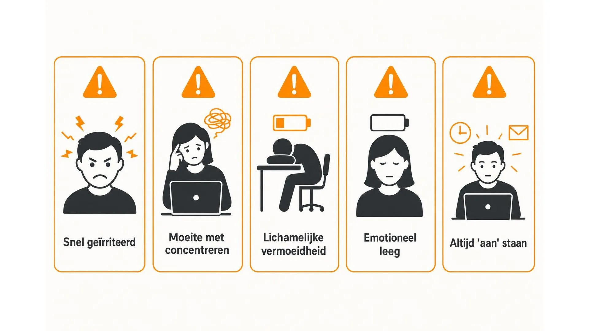 Vijf waarschuwingssignalen van emotionele overbelasting op het werk