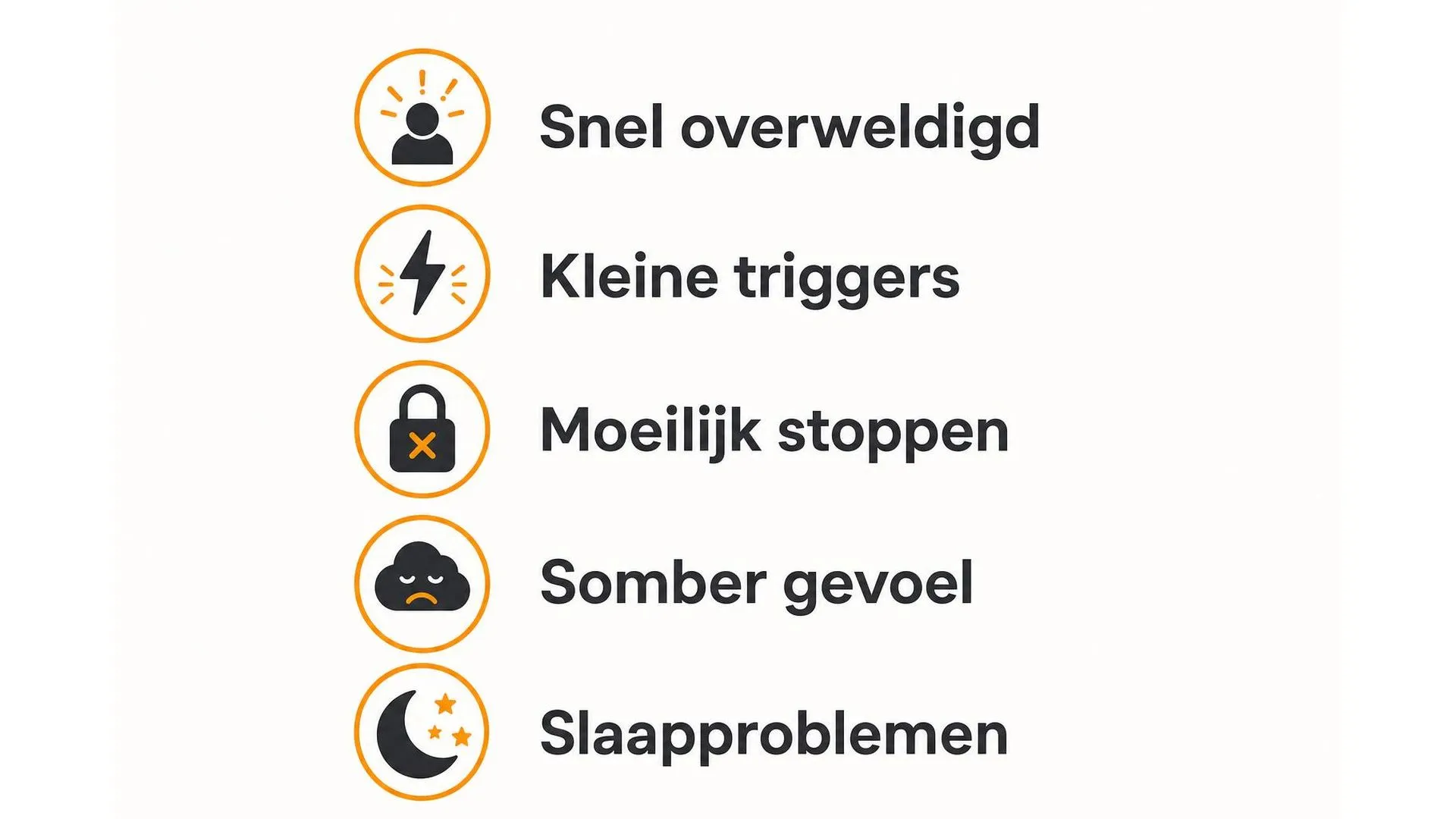 Vijf signalen dat huilbuien door stress worden veroorzaakt, waaronder snel overweldigd raken en slaapproblemen
