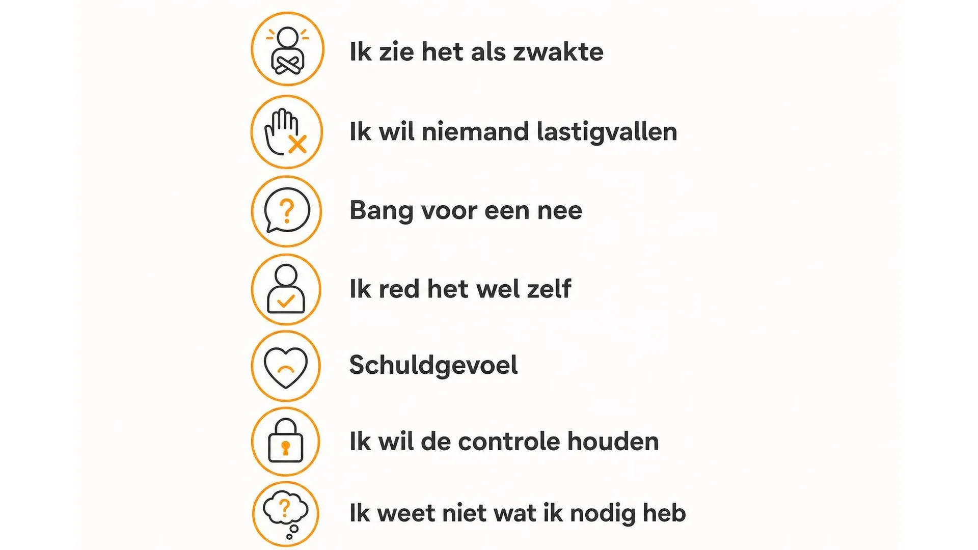 Zeven veelvoorkomende redenen waarom mensen geen hulp vragen