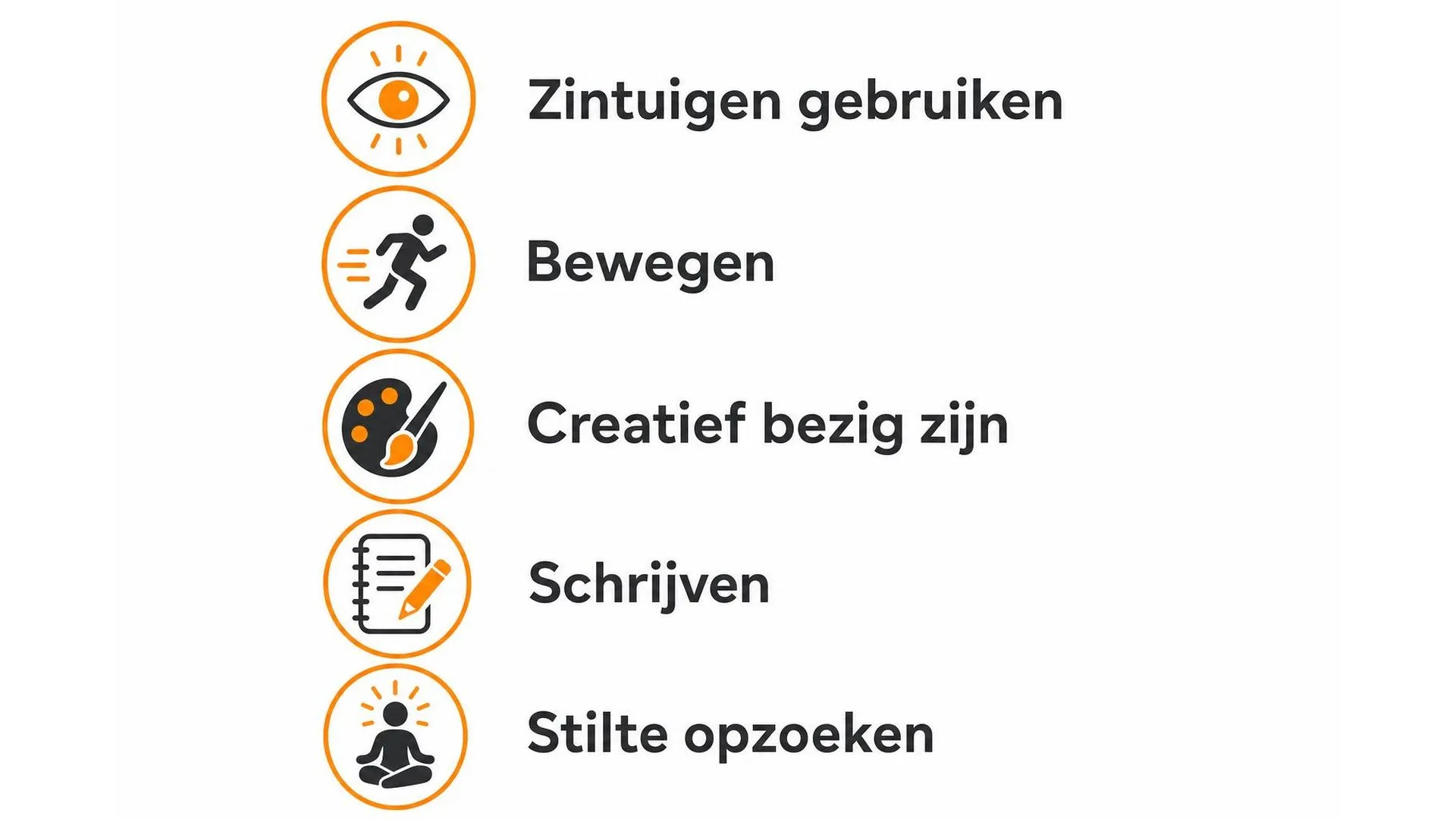 Vijf manieren om uit je hoofd en meer in je lichaam te komen