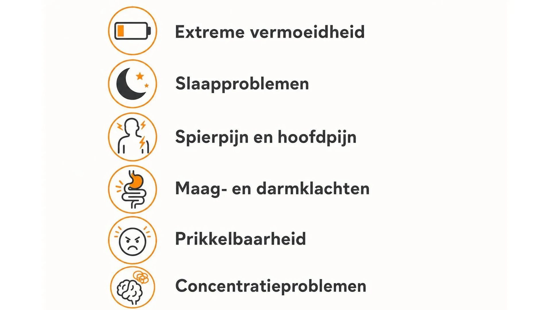 Zes veelvoorkomende symptomen van een lichamelijke burn-out op een rij