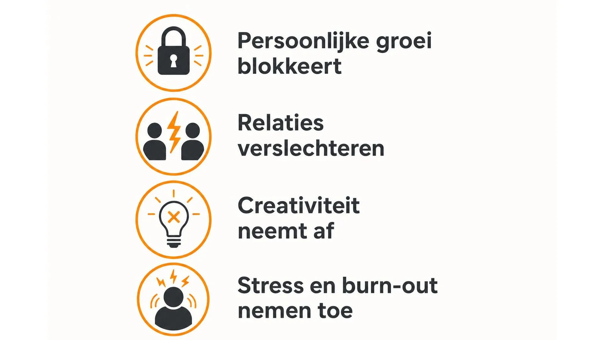 Vier gevolgen van rigide denken: geblokkeerde groei, relatieproblemen, minder creativiteit en meer stress