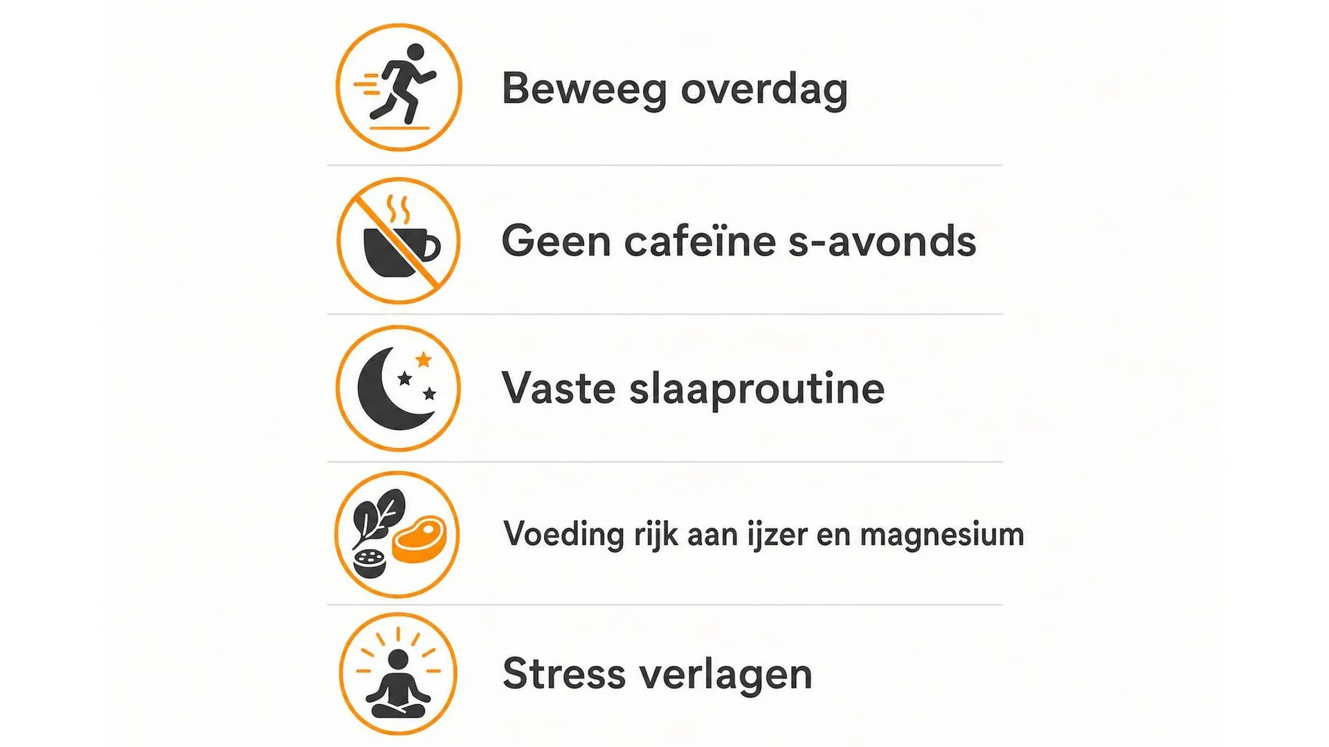 Vijf tips om rusteloze benen te verminderen, van beweging tot stressreductie