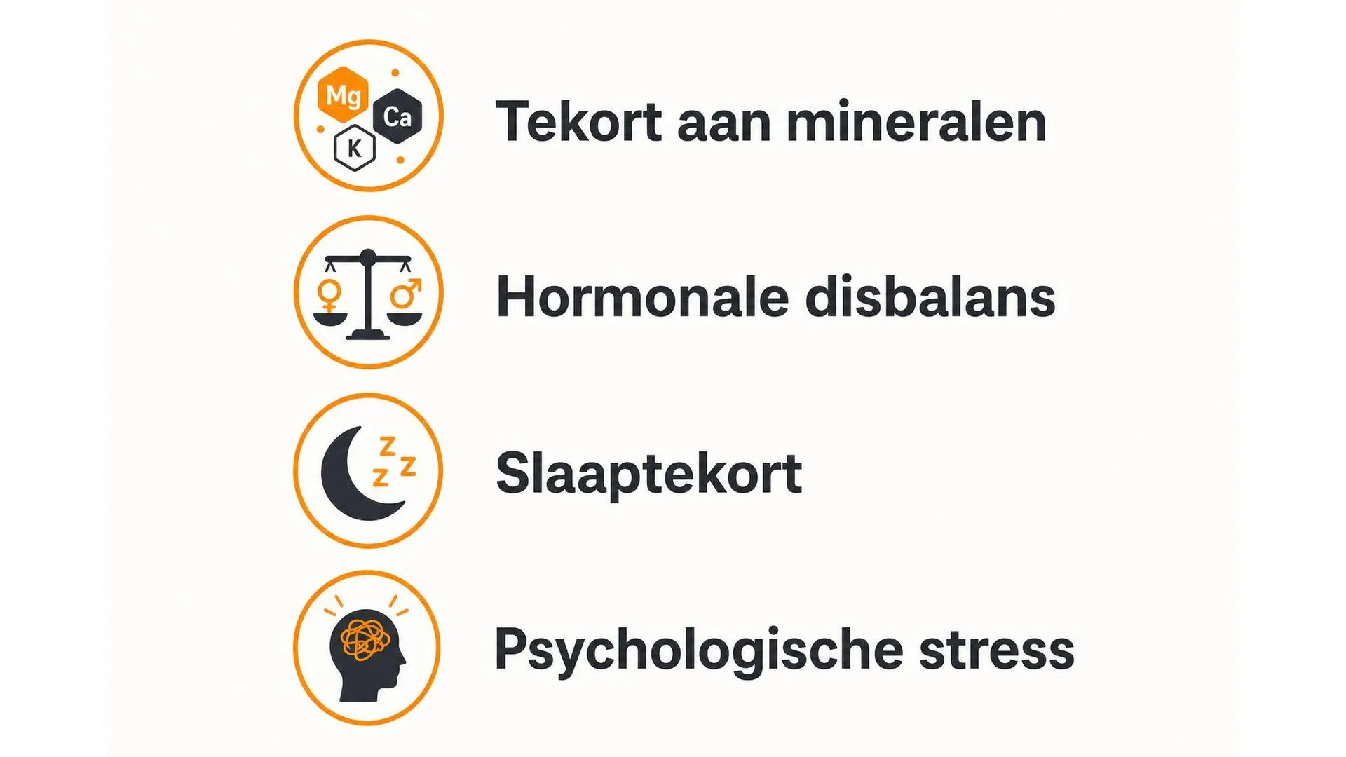 Vier oorzaken van spierpijn bij burn-out: tekort aan mineralen, hormonale disbalans, slaaptekort en psychologische stress