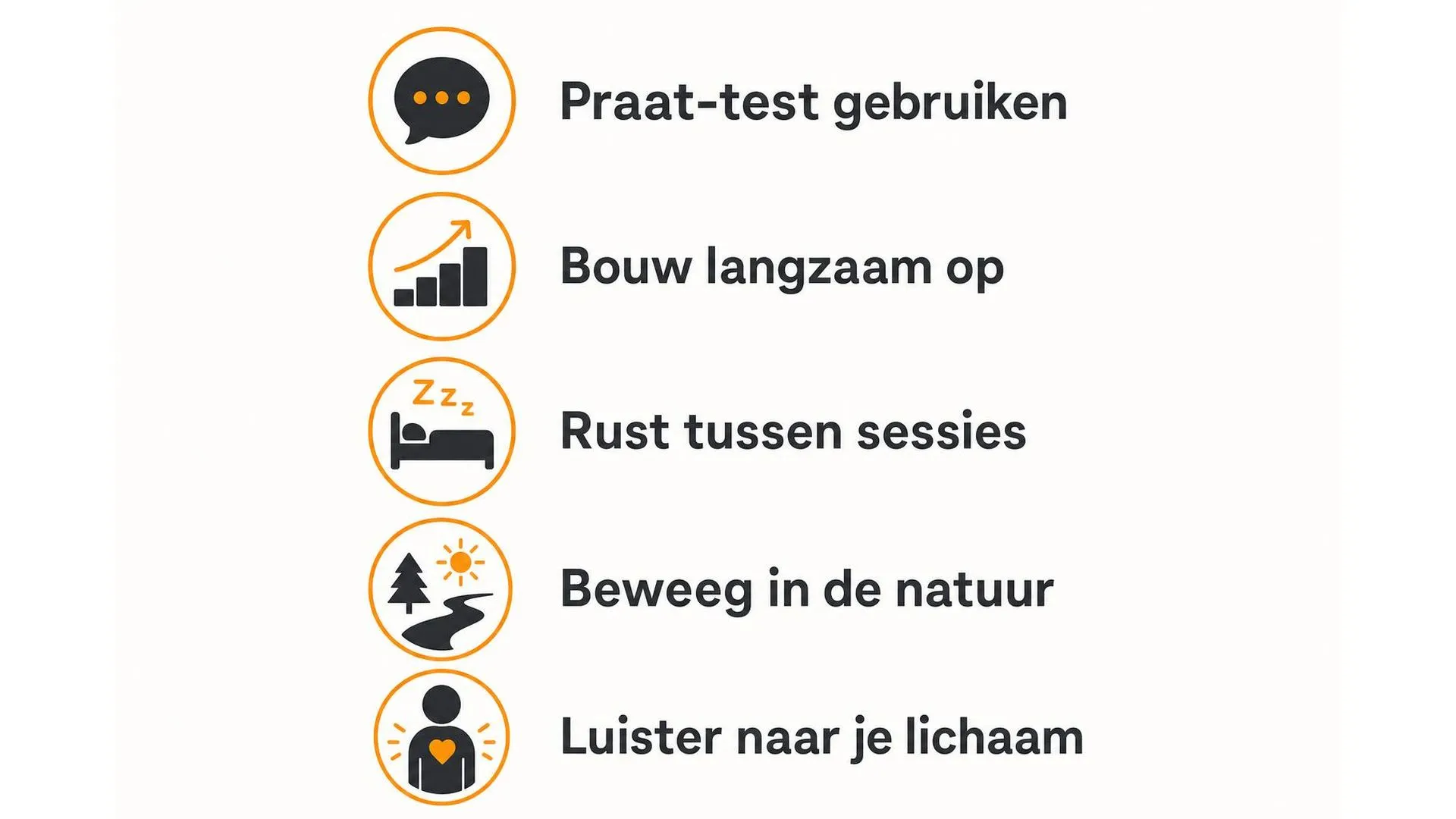 Vijf tips voor verantwoord bewegen tijdens herstel van burn-out
