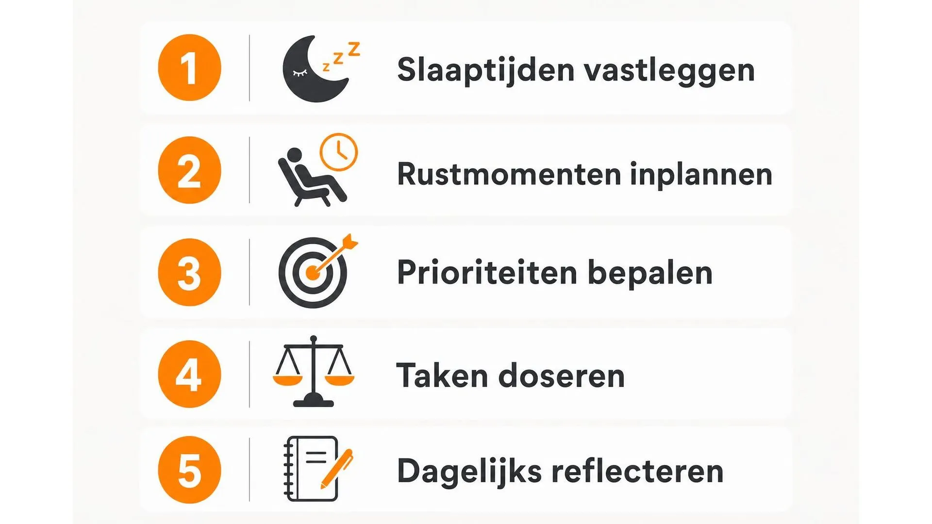 Vijf stappen voor een evenwichtige weekplanning bij stress en burn-out