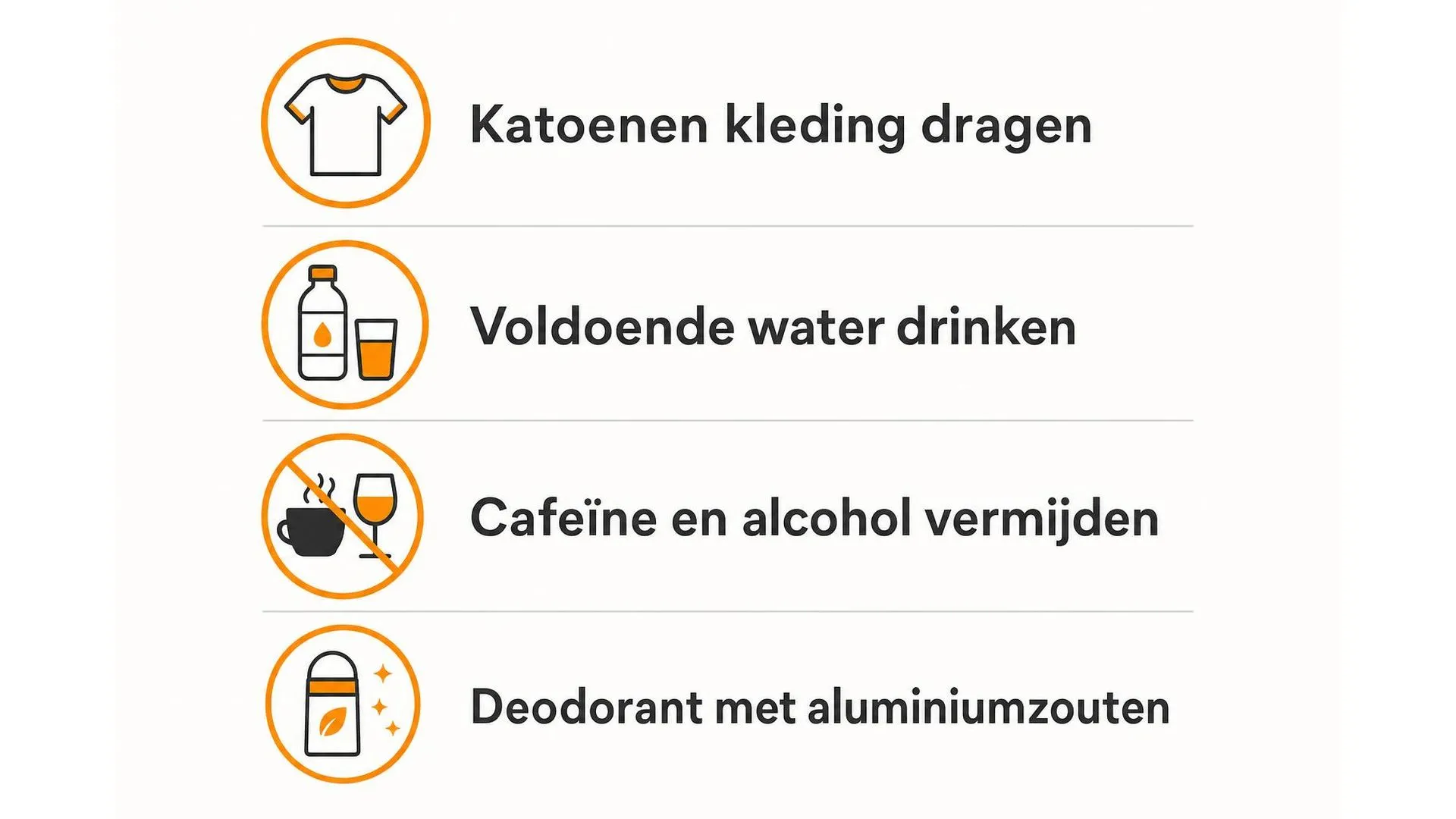 Vier praktische tips om overmatig zweten bij stress of burn-out te beperken